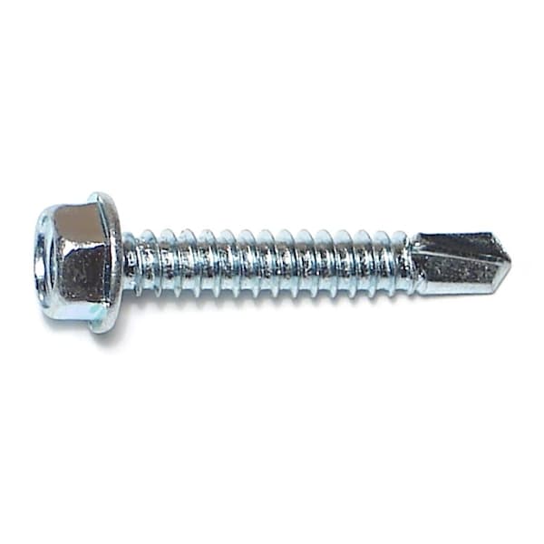 Midwest Fastener Self-Drilling Screw, #14 x 1-1/2 in, Zinc Plated Steel Flange Hex Head External Hex Drive, 25 PK 68688 - main